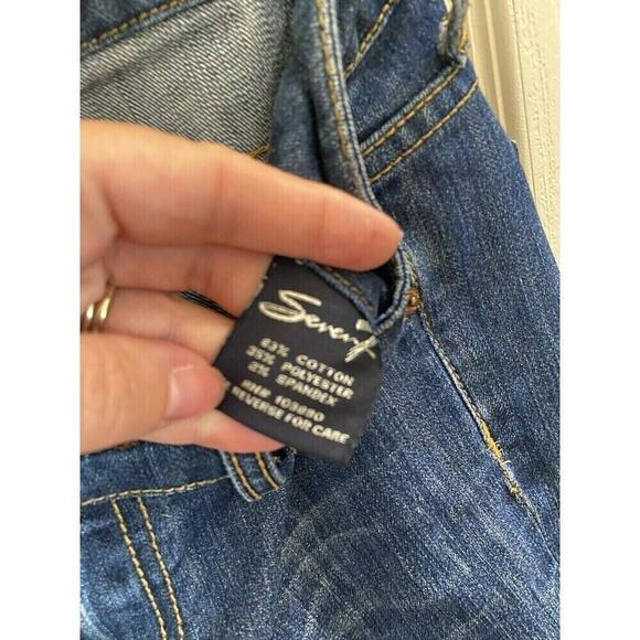 Seven7 Studio Wide Leg High Rise Studded Pockets Dark Wash Jeans Sz 8 - Picture 5 of 6